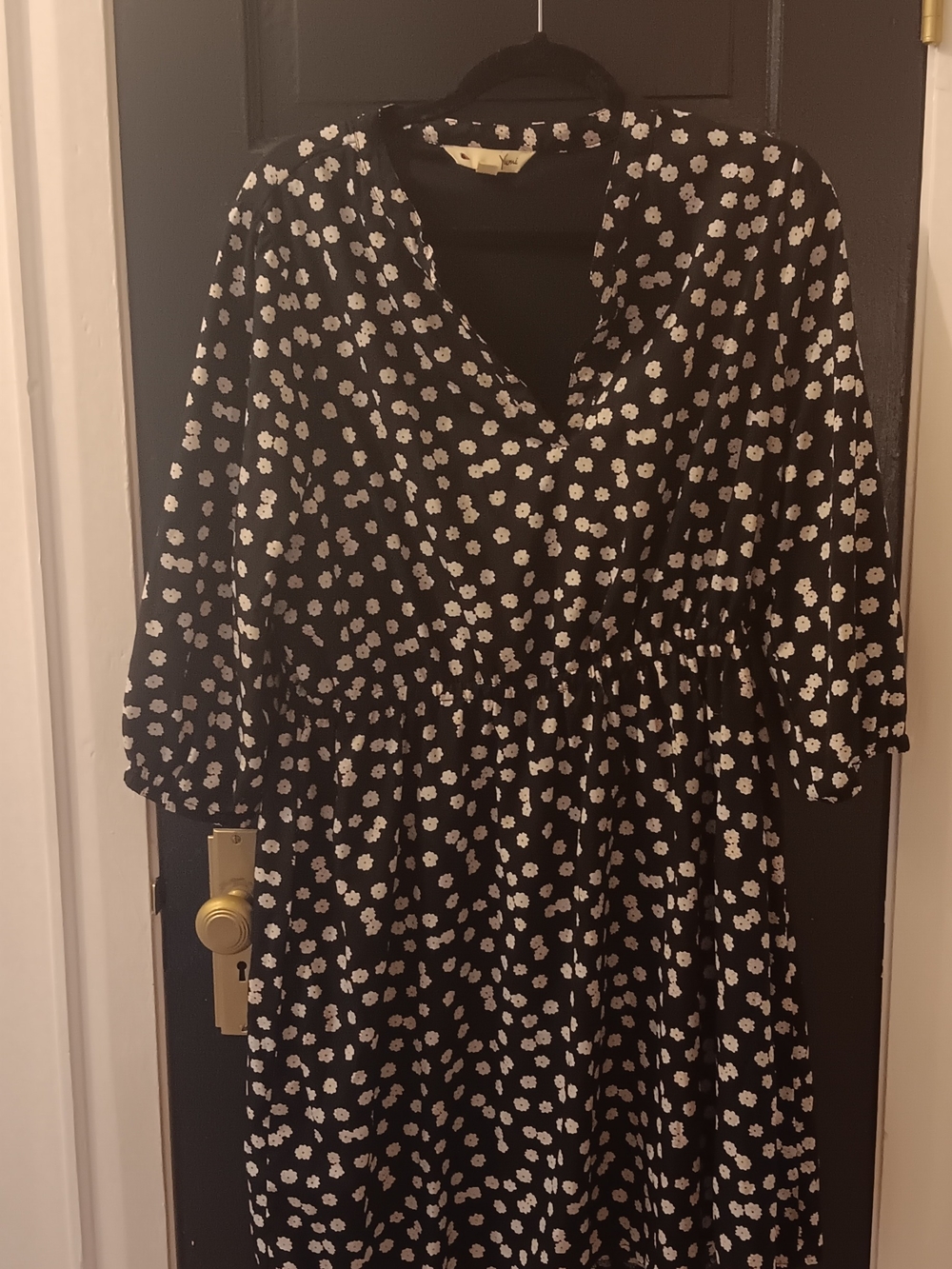 Yumi Kim Black Mini Dress with White Daisy Print